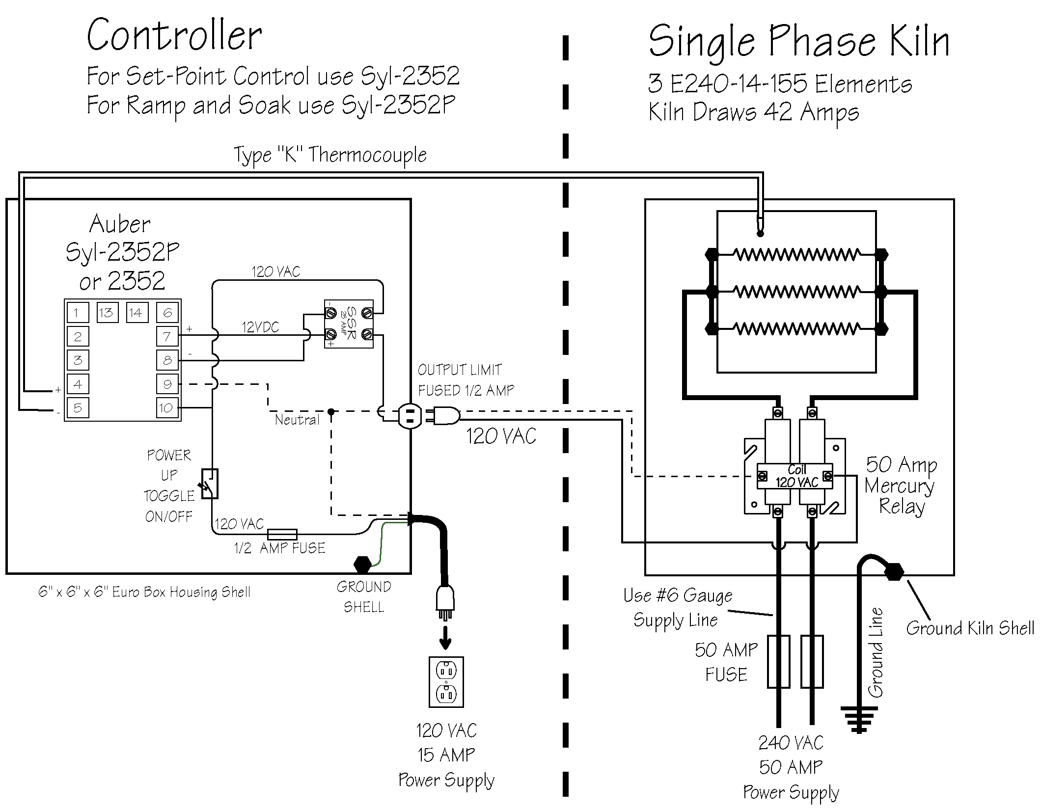 Index Of elements kiln control WIRING PLANS